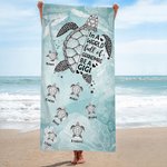 Spersonalizowany ręcznik plażowy Szybkoschnący Żółw Morski w Świecie Pełnym Babć z imionami 1-12 Letnie Wakacje Plaża Przyjęcie Prezent dla Babci