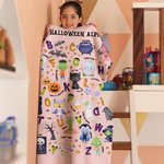 Personlig rolig Halloween alfabet mjuk pläd med namn heminredning utbildad Halloween present till baby småbarn