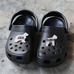 Personalised Cute Dog Silhouette Shoes Clog Charms with Name Shoes Decoration Daily Wear Birthday Gift for Pet Lovers
