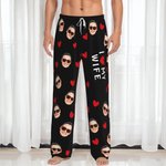 Personnalisé I Love My XX Face Photo Couple Pajamas Birthday Anniversary Gift for Couples