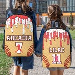 Henkilökohtainen jäätelö tippuu Baseball Sports Backpack Lounas laukku kynä Case Set nimi ja numero takaisin kouluun lahja lapsille opiskelijoille