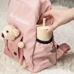 Zainetto da scuola personalizzato con orsacchiotto removibile e nome ricamato regalo perfetto per rientro a scuola per bambini