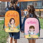 Personalizzato Personaggi dei cartoni animati multicolore Zaino Borsa per il pranzo Portamatite con nome Regalo di compleanno per bambini e bambine