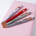 Penna a sfera retrattile personalizzata con fiore di nascita e nome, colori Morandi - Festa dell'insegnante - Regalo per studenti e dipendenti