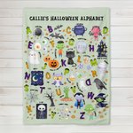 Personlig rolig Halloween alfabet mjuk pläd med namn heminredning utbildad Halloween present till baby småbarn