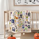 Personlig rolig Halloween alfabet mjuk pläd med namn heminredning utbildad Halloween present till baby småbarn