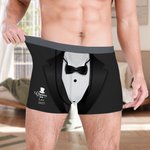 Boxer da uomo personalizzati con nome e data Regalo di anniversario di matrimonio per gli sposi