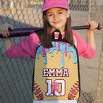 Henkilökohtainen jäätelö tippuu Baseball Sports Backpack Lounas laukku kynä Case Set nimi ja numero takaisin kouluun lahja lapsille opiskelijoille