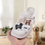 Personalised Cute Dog Silhouette Shoes Clog Charms with Name Shoes Decoration Daily Wear Birthday Gift for Pet Lovers