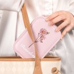 Portagioie portatile in pelle PU personalizzato con nome e specchio LED a tre colori per trucco regalo di compleanno essenziale per donne