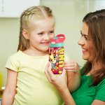 Personalisierte 475 ml Wasserflasche mit Cartoon-Tier Namen und Silikon-Strohhalm Schulanfang Geburtstag Geschenk für Jungen Mädchen Kinder