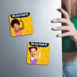 Personlig We Can Cook It Roligt ansiktsfoto Akryl kylskåpsmagnet med namn Heminredning Födelsedagspresent för matlagningsentusiaster