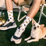 Personalisierte Bierkrüge Brezel Weiche Socken mit 1–2 Gesichtsfotos Atmungsaktiv Bier Party Oktoberfest Geschenk für Bierliebhaber Feierfreunde