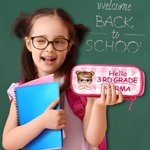 Personligt pennfodral i dubbla lager med tecknad karaktär med namn och text Skolmaterial Tillbaka till skolan Födelsedagspresent till lärare Barn