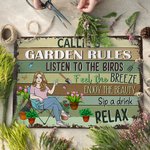 Panneau en métal personnalisé en forme de personnage de dessin animé avec nom Décoration de jardin Cadeau d'anniversaire pour la famille Amoureux du jardinage