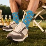 Personalisierte Bierkrüge Brezel Weiche Socken mit 1–2 Gesichtsfotos Atmungsaktiv Bier Party Oktoberfest Geschenk für Bierliebhaber Feierfreunde