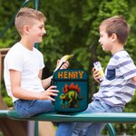 Personalised Rendered Dinosaur Pattern Multicolour Insulated Lunch Bag with Name Daily Travel Essential Back to School Birthday Gift for Boys Girls