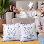 Personalisierte Toile De Jouy Holding Hands I'M Keeping You Throw Kissenbezug mit Namen Home Decor Geburtstag Jahrestag Geschenk für Paar Familie