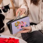 Personalizada Torta de Cumpleaños Globo de dibujos animados Chica PU Cartera de cuero con cremallera con el nombre del número y correa de muñeca Cumpleaños Aniversario Regalo para Niñas Mujeres