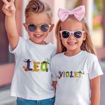 Personlig Söt Spöke Pumpa Alfabet 100% Bomull Barn T-shirt Baby Bodysuit med Namn Välkommen Halloween Kostym Julklapp för Barn