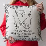 Personalisierte Toile De Jouy Holding Hands I'M Keeping You Throw Kissenbezug mit Namen Home Decor Geburtstag Jahrestag Geschenk für Paar Familie