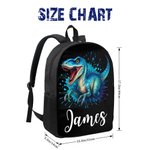 Personalized 3D Cartoon Dinosaur Multicolor Backpack with Name Back to School Birthday Gift for Kids Students