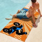 Toalla de playa personalizada de gran tamaño y secado rápido para deportes extremos con nombre Accesorios de vacaciones Regalo de cumpleaños para los amantes de las carreras deportivas