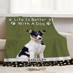 Henkilökohtainen Life Is Better Leopard Pet Photo Soft Throw Blanket kanssa nimi Home Decor joulu syntymäpäivälahja lemmikkieläinten ystäville