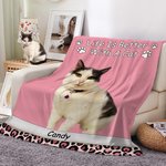 Henkilökohtainen Life Is Better Leopard Pet Photo Soft Throw Blanket kanssa nimi Home Decor joulu syntymäpäivälahja lemmikkieläinten ystäville