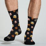 Personalisierte Bierkrüge Brezel Weiche Socken mit 1–2 Gesichtsfotos Atmungsaktiv Bier Party Oktoberfest Geschenk für Bierliebhaber Feierfreunde
