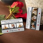 Personalised I Love You Now And Always Videotape 3 Photos Wallet Card with Text  Anniversary Gift for Boyfriend Husband