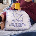 Personalisierte Toile De Jouy Holding Hands I'M Keeping You Throw Kissenbezug mit Namen Home Decor Geburtstag Jahrestag Geschenk für Paar Familie