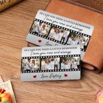 Personalised I Love You Now And Always Videotape 3 Photos Wallet Card with Text  Anniversary Gift for Boyfriend Husband