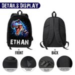 Personalized 3D Cartoon Dinosaur Multicolor Backpack with Name Back to School Birthday Gift for Kids Students