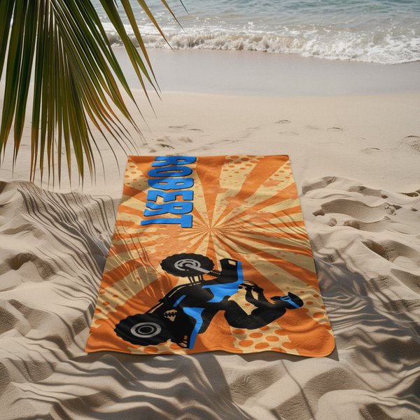 Gepersonaliseerde Extreme Sporten Oversized Sneldrogende Strandhanddoek met Naam Vakantie Accessoires Verjaardagscadeau voor Sport Racing Liefhebbers