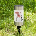 Spersonalizowany kwiat narodzin Wodoodporna słoneczna lampka ogrodowa z imieniem Zdejmowana dekoracja ogrodowa Prezent urodzinowy dla rodziny Miłośnicy ogrodnictwa