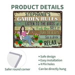 Panneau en métal personnalisé en forme de personnage de dessin animé avec nom Décoration de jardin Cadeau d'anniversaire pour la famille Amoureux du jardinage