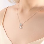 Personligt hjärta söt Highland Cow Zircon Birthstone halsband kvinnor smycken födelsedag årsdag gåva för Highland Cow älskare