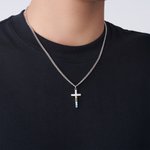 Gepersonaliseerd Kruis 1-6 Geboortestenen Ketting Minimalistische Sieraden Doop Religieus Verjaardagscadeau voor Christenen Mannen Vrouwen