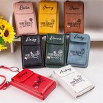 Personalized God Says She Is Crossbody Bag Wallet with Birth Flower Portable Travel Daily Use Birthday Anniversary Gift for Women