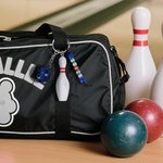 Personalized Bowling Ball Bowling Pin Bag Tag Keychain with Beaded Name Game Day Anniversary Birthday Gift for Bowling Ball Lover