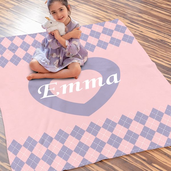 Personalisierte Schachbrettmuster Decke mit Farbvarianten und Namen Haus Deko Geburtstag Geschenk für Familie Kinder