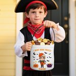 Personalized Cute Cartoon Vampire Witch Halloween Sweets Basket with Name Trick or Treat Activity Halloween Party Gift for Boys Girls