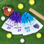 Serviette de bain rafraîchissante personnalisée avec nom et numéro Accessoire d'équipe Cadeau de jour de match pour les amateurs de sports de baseball, de football et de basket-ball
