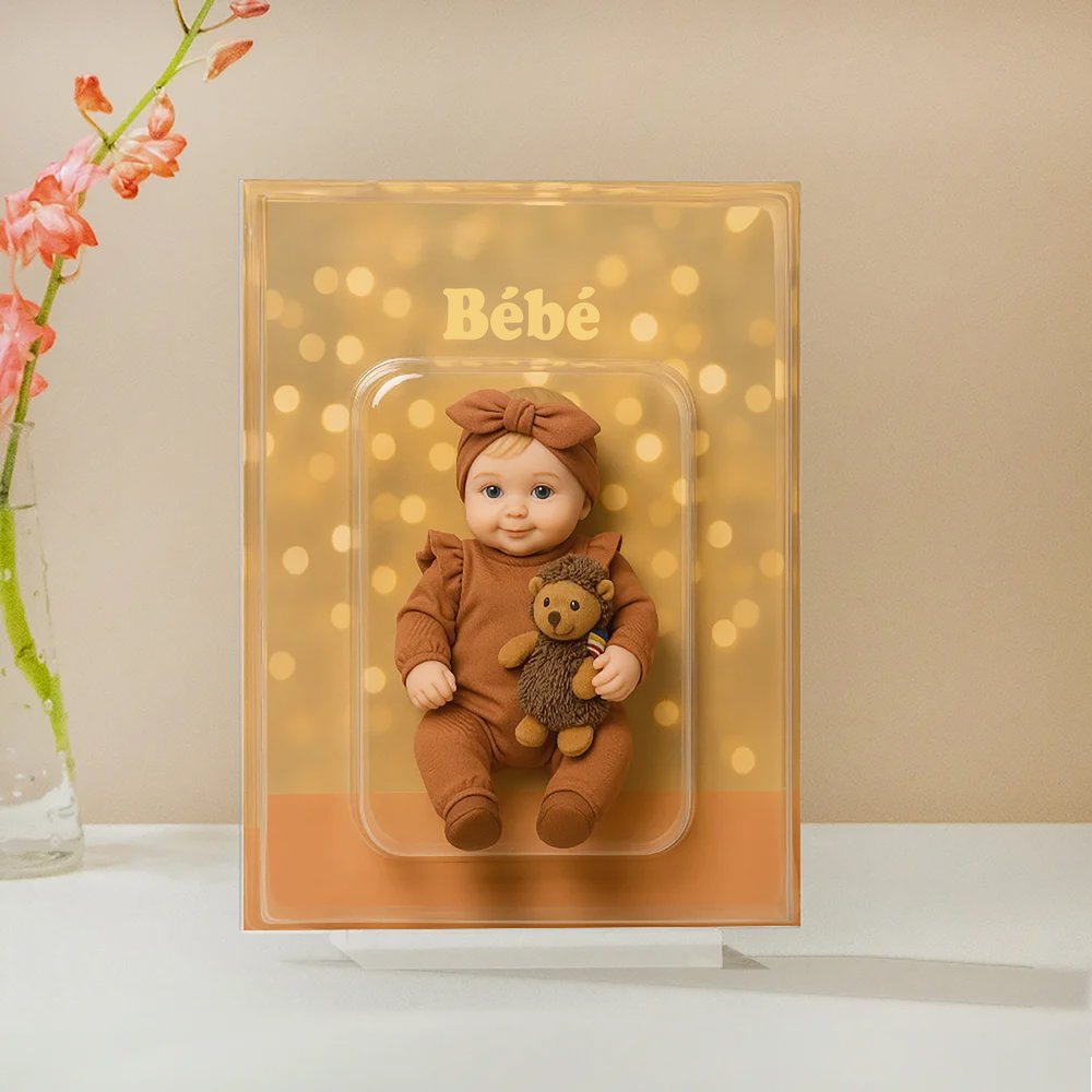 Plaque Acrylique Personnalisée avec Titre et Motif de Personnage en 3D Décoration de Bureau Cadeau d'Anniversaire pour Famille et Amis 4