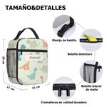 Bolsa isotérmica personalizada para el almuerzo con nombre y diseño de dibujos animados de colores regalo de cumpleaños o vuelta al cole para niños