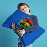 Personalised Cool Dinosaur Cozy Lumbar Cushion Cover with Name Home Decor Holiday Birthday Gift for Boys Girls Dino Lovers