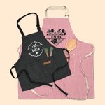 Personalised Multicolour Kitchenware Kid Adult Baking Apron with Name and Front Pocket Birthday Gift for Family Cooking Lovers