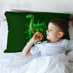 Personalised Cool Dinosaur Cozy Lumbar Cushion Cover with Name Home Decor Holiday Birthday Gift for Boys Girls Dino Lovers