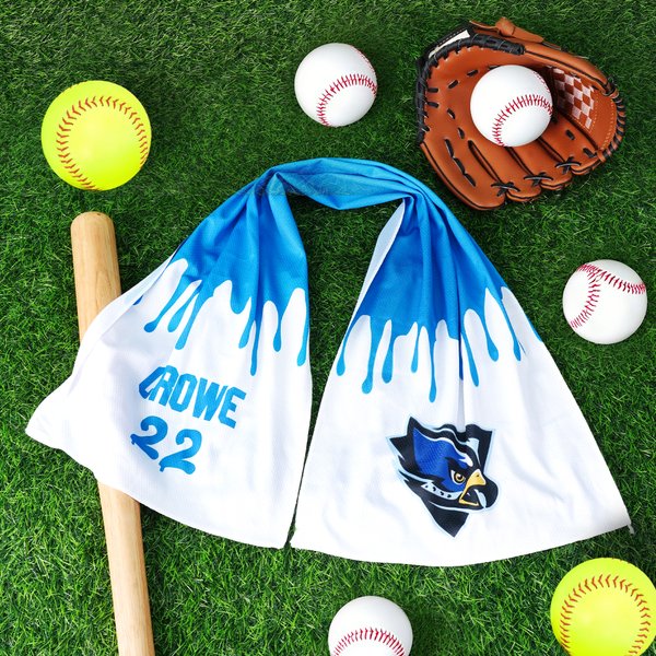Serviette de bain rafraîchissante personnalisée avec nom et numéro Accessoire d'équipe Cadeau de jour de match pour les amateurs de sports de baseball, de football et de basket-ball